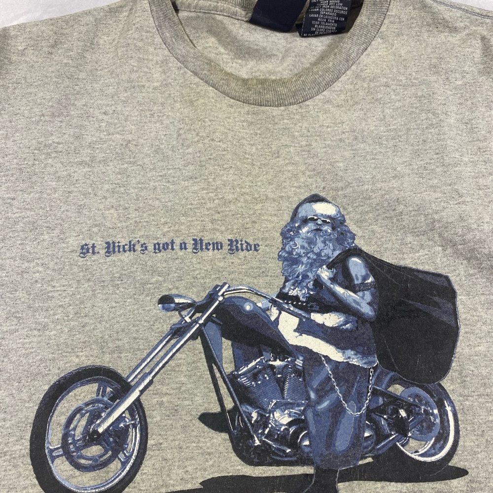 Vintage Santa Claus Harley Davidson Motorcycle T-Shirt